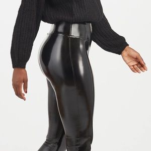 Spanx - Faux Patent Leather Leggings - Small-Tall